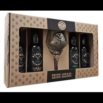 Eggens Giftpack 4 flesjes + glas